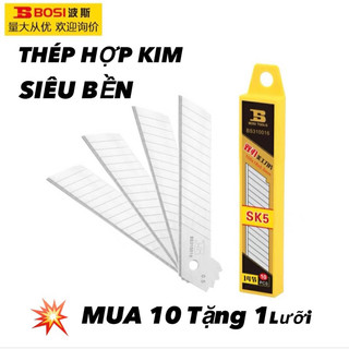 Hộp 10 lưỡi dao rọc giấy a100 bosi hàng công ty