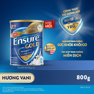 Sữa bột ensure gold hmb các vị 850g