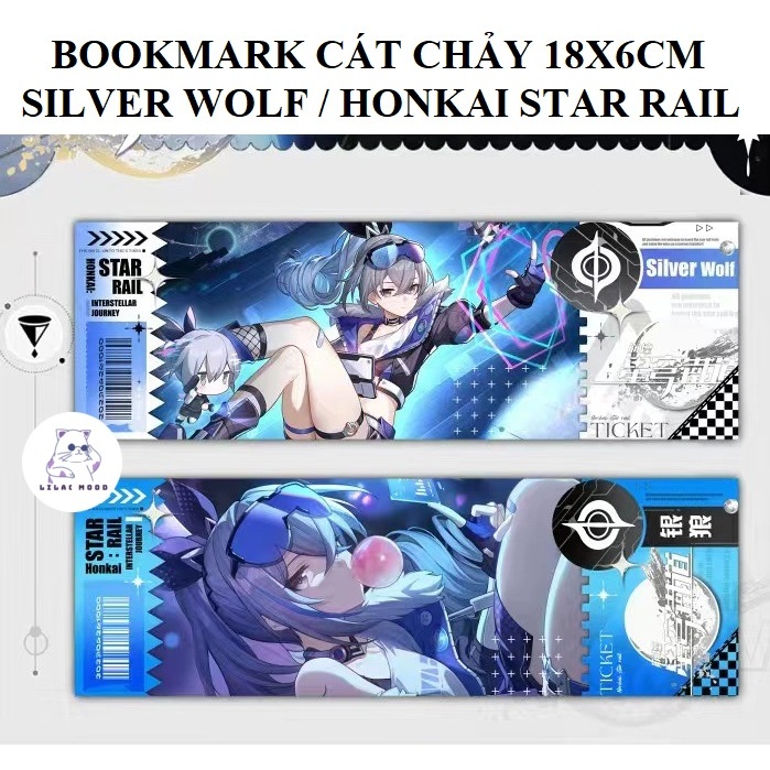 [SẴN] Vé cát chảy Silver wolf / Honkai Star Rail I Tranh cát chảy bookmark vé laser honkai impact 3 