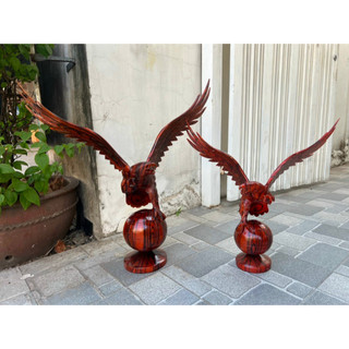 Tượng gỗ phong thủy-Đại bàng gỗ xà cừ cao 40- 50cm
