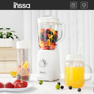 Inssa máy xay đa năng 1.25l, máy xay sinh tố, 3 chế độ xay, 3 cối thay đổi, cối di động, cối thủy tinh mason lljh010
