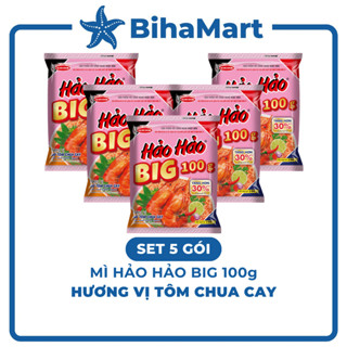   SET 5 GÓI  - ACECOOK - Mì Hảo Hảo Big 100g Tôm Chua Cay Mì Big 100 Hảo Hảo Tôm chua cay Mì Hảo Hảo Big100  100g gói  