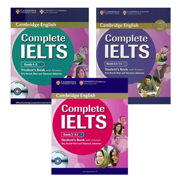 Sách - Complete IELTS Band 4-5, 5-6.5, 6.5-7.5 (WB+STB)(Lẻ, Trọn bộ) (Bản màu)