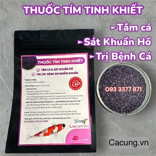 Thuoc Tím Tinh Khiết KMnO4 - Bột Tím khử trùng, tắm cá, sát khuẩn hồ cá cảnh