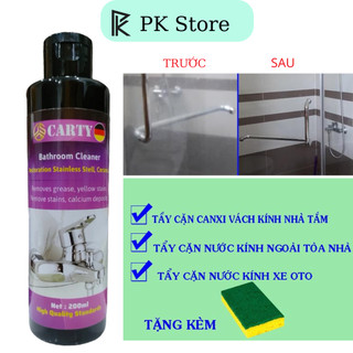 Tẩy cặn canxi inox nhà tắm - tẩy rửa vòi hoa sen, tẩy ố kính, gạch men, bồn sứ, gương soi