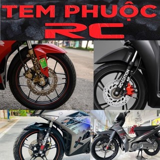 2 chiếc tem xe rc -edition dán phuộc trước- gắp xe máy honda -yamaha
