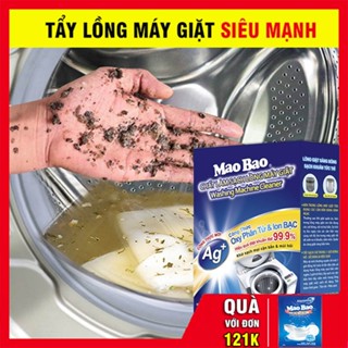 (Sạch Nhanh) Bột Vệ Sinh Máy Giặt Cửa Ngang, Vệ Sinh Máy Giặt Cửa Trên, Tẩy Lồng Máy Giặt Ion Bạc Kháng Khuẩn 300g
