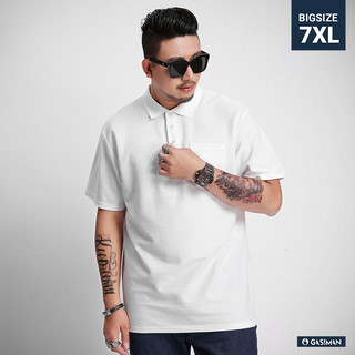Áo Polo BIGSIZE (80kg - 150kg) Basic Màu Trắng, Size Siêu To, Sang Trọng Và Lịch Lãm, Chuẩn Phom Bigsize - GASIMAN