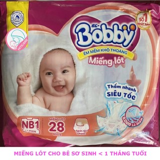 Miếng Lót sơ sinh Bobby Newborn 1, túi 28 miếng, dành cho bé sơ sinh dưới 1 tháng tuổi
