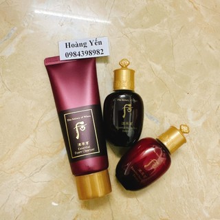 [TRẺ HÓA DA] Combo sữa rửa mặt + nước hoa hồng + sữa dưỡng Whoo đỏ Jinyul Essential