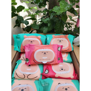  10 Gói khăn ướt phú đạt  Gấu  120 Tờ không mùi không cồn an toàn cho mọi làn da 