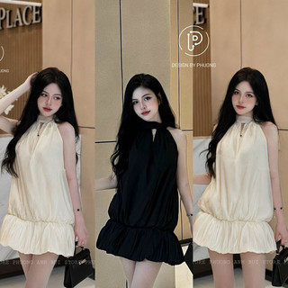 Đầm yếm bồng siêu xinh, 2 màu đen, kem 430k SM