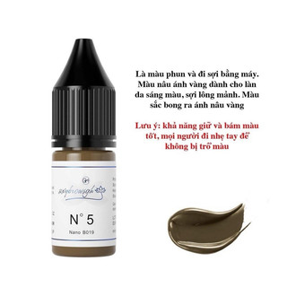 Mực GH lọ tròn 12ml màu [NÂU ÁNH VÀNG -N°5] dành cho da sáng màu, sợi lông mảnh