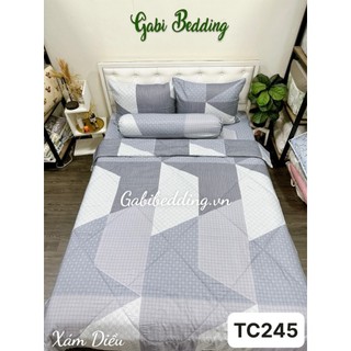 Bộ chăn ga gối drap giường lụa tencel 60s - xám diều, chống nhăn - kháng khuẩn - mềm mịn mát