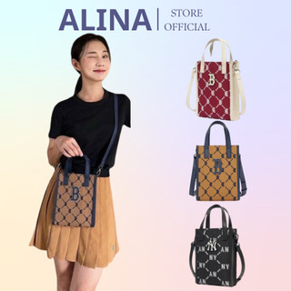 Túi đeo chéo mini mlb ny monogram jacquard boston red sox full tag mac
