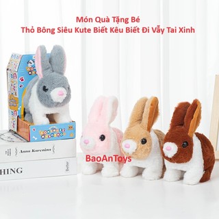 [Mẫu Mới]Đồ chơi chú Thỏ 2 Màu biết nhảy, biết kêu bibi, vẫy tai xinh