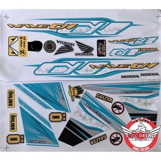 Tem Wave 110cc xanh ngọc Mẫu Zả zin 2017-2024)-Giá 1 Bộ Như Ảnh - 1 Bộ Dán Đầy Đủ 1 Xe