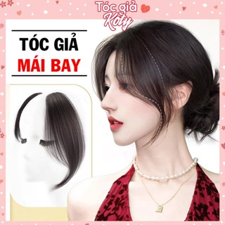 Tóc giả kẹp mái dài phong cách Hàn Quốc, tóc giả mái bay cho nữ 25cm T6