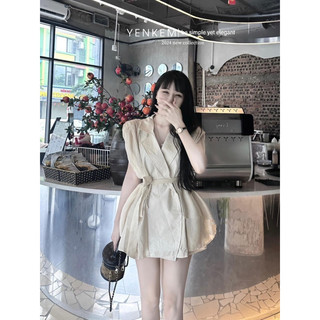 Váy tơ cổ vest buộc eo hot hit