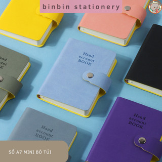 Sổ tay mini size A7 học từ vựng, ghi chú, có nút bấm, kích thước nhỏ gọn, kẻ ngang 200 trang, mang đi tiện lợi STMN02