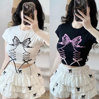 Áo thun croptop nữ , áo croptop phối kiểu