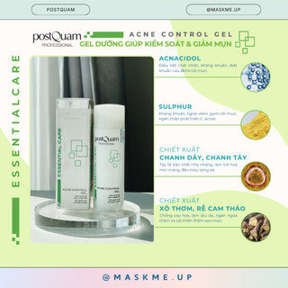 Gel dưỡng ẩm làm giảm mụn, thông thoáng lỗ chân lông và loại bỏ dầu cho da postquam acne control 50ml