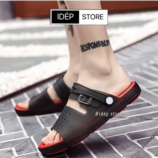 Dép Sandal Nam Quai Ngang Nhựa Dẻo EVA Siêu Nhẹ Chống Nước Thoáng Khí Đi Biển Mùa Hè 𝐢𝐃É𝐏, Giày Xăng Đan Đi Mưa Cho Nam