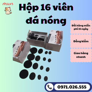 Bộ đá nóng massage 16 viên. hộp đá nóng 16 viên