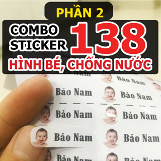 138 Sticker hình, tên bé, in theo yêu cầu, hình dán ngộ nghĩnh, dán đồ dùng học tập Phần 2