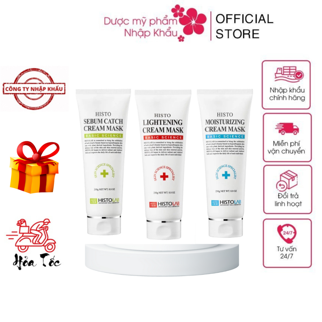 Mặt Nạ HISTOLAB Lightening Cream Mask Ủ Trắng Dưỡng Trắng Sáng Da Dạng Kem Sinh Học 250g, Giảm Thâm Nám