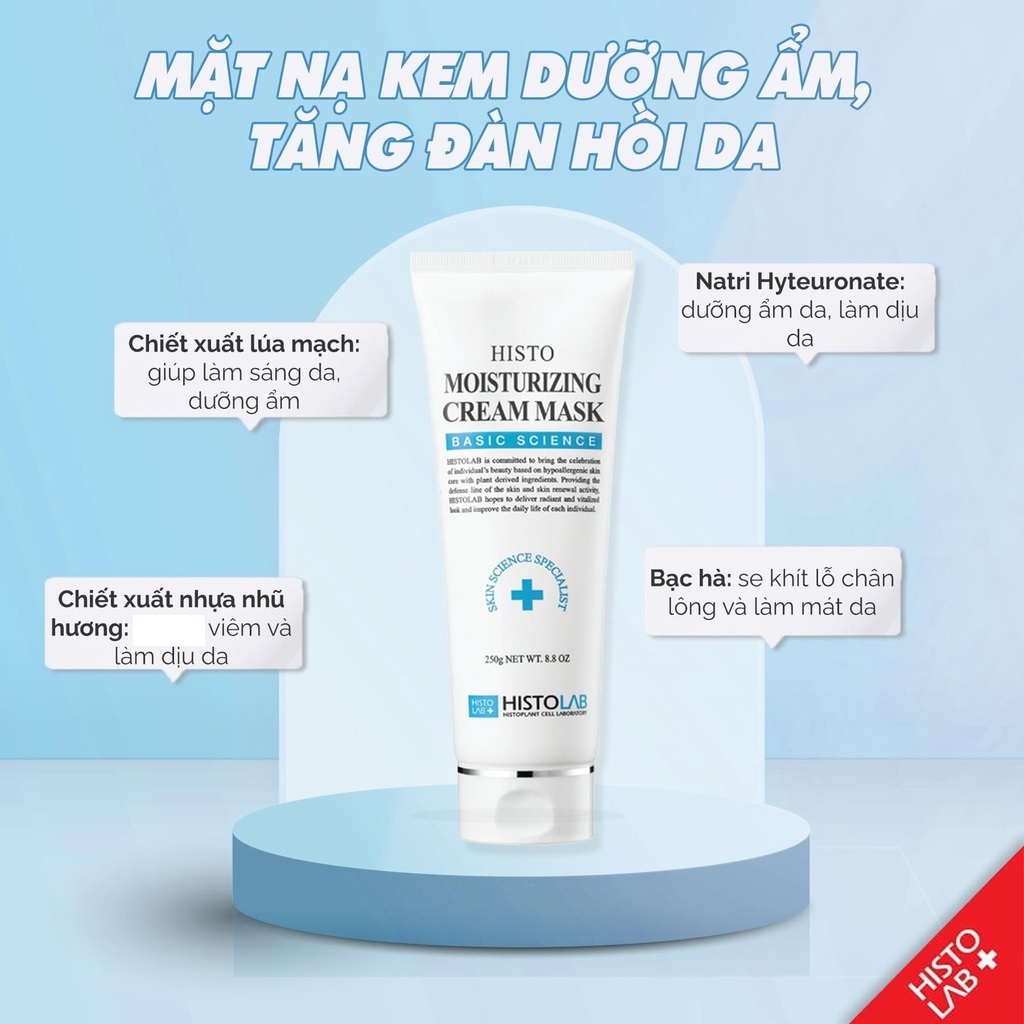 Mặt Nạ HISTOLAB Lightening Cream Mask Ủ Trắng Dưỡng Trắng Sáng Da Dạng Kem Sinh Học 250g, Giảm Thâm Nám