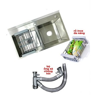 Bồn rửa bát 2 hộc đúc inox 304 kích thước 100x50cm