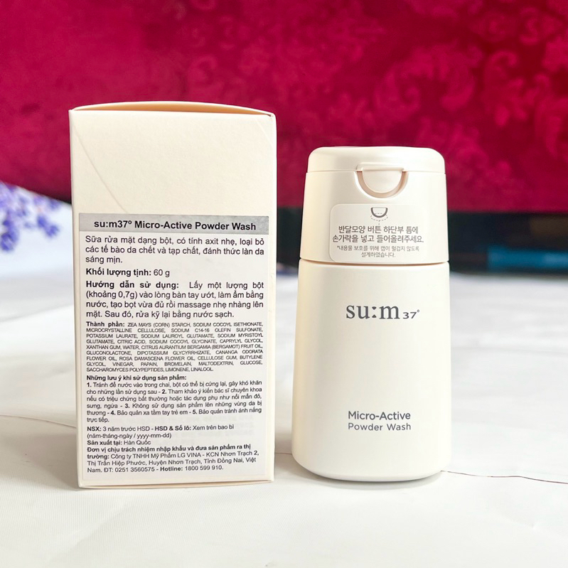 Tem LG ViNa - Bột rửa mặt siêu mịn Su:m37 Micro-Active Powder Wash