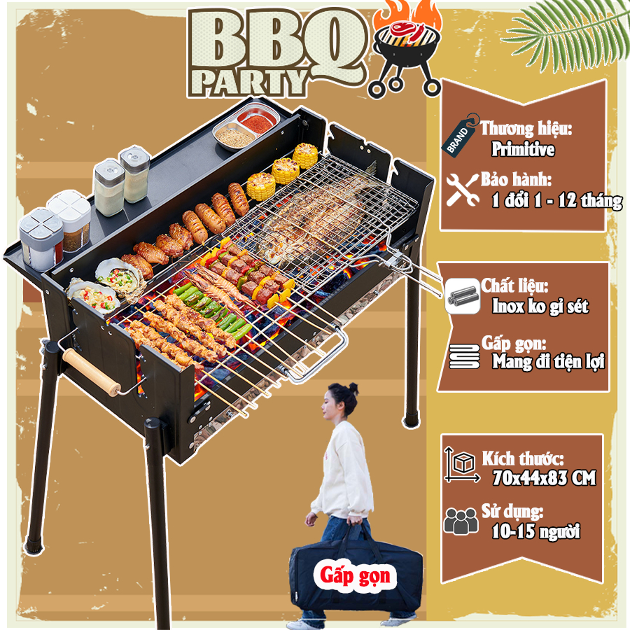 [QUÀ TẶNG] Bếp Nướng Than Hoa Dã Ngoại Picnic - Bếp Nướng BBQ Ngoài Trời - Nướng sân vườn, Dã Ngoại