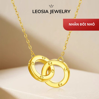 Dây chuyền nữ mạ vàng 14k cao cấp leosia jewelry lsa08 nhẫn đôi lấp lánh, sang chảnh