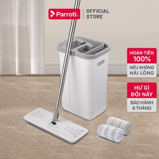 Cây lau nhà tự vắt thông minh, lau 360 độ, sàn khô nhanh, Bộ lau nhà có thùng  Parroti Pro PR01