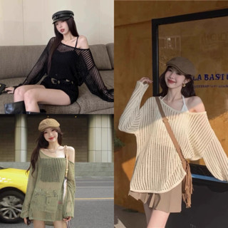 (Sẵn + hoả tốc) Áo lưới dáng dài có big size/ áo len lưới xuyên thấu mặc đi biển mặc ngoài bikini - N62 - Naii.order