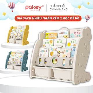 Giá Sách Cho Bé Kèm 2 Hộc Để Đồ Chơi Pakey Mẫu Mới - Kệ Sách Nhựa Chịu Lực Loại Dày Hình Củ Cà Rốt Nhiều Màu Đáng Yêu