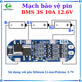 Mạch Bảo Vệ Pin BMS 3S 10A 12.6V