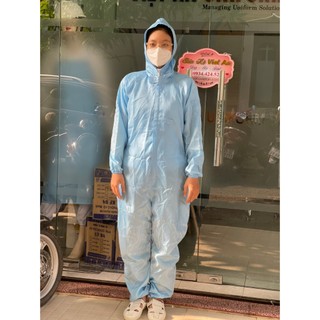 Quần áo phun thuốc trừ sâu liền nón, phun sơn liền nón dễ thao tác-tặng kèm kính