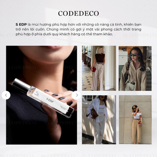 Tinh dầu nước hoa nữ CODEDECO S EDP 10ml dạng xịt