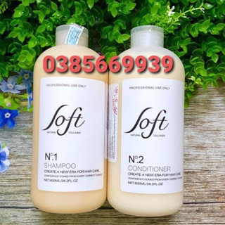 Bộ dầu gội xả hấp dưỡng Keratin phục hồi tóc siêu mềm mượt Nano Soft Nature 800ML