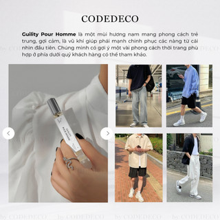 Tinh dầu nước hoa nam CODEDECO Guility Pour Homme 10ml dạng xịt