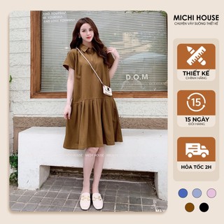 Váy Polo Dáng Suông Đuôi Cá Xếp Ly MICHI House Đầm Thun Xuông Freesize V408