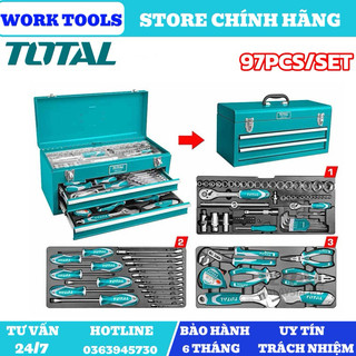 Đồ nghề total bộ 97 cái công cụ trong hộp đồ nghề thptcs70971