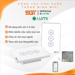 Công Tắc Cửa Cuốn Wifi Thông Minh LUMI LMS3RW Điều Khiển Từ Xa, Chia Sẻ Miễn Phí SGT