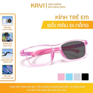 Kính Trẻ Em Đổi Màu Khi Ra Nắng KAVI 216, Kính Cận Cho Bé Trai, Gái 8 - 15 Tuổi, Chống Ánh Sáng Xanh Máy Tính, Chống Gãy