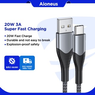  Aioneus Dây Sạc Type C Micro Sạc Nhanh 20W Truyền Đổi Dữ Liệu Nhanh Chóng siêu bền Cho Samsung Android Vivo Xiaomi OPPO 