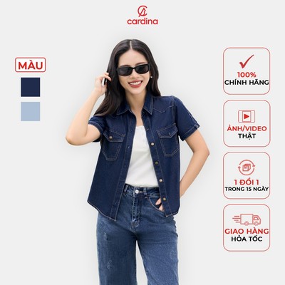 Áo sơ mi nữ CARDINA chất liệu jeans mềm mại kiểu dáng trẻ trung dễ mặc trendy lịch sự 4ASC12