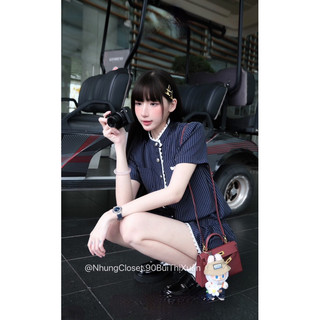 Jum cổ ren thêu nơ